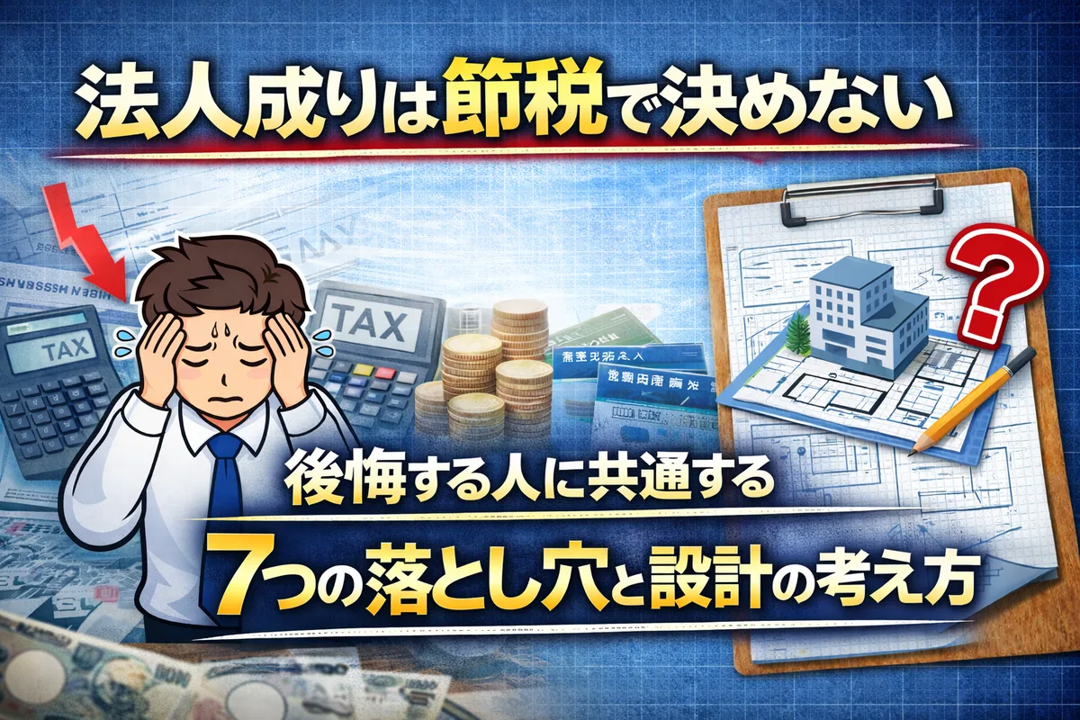節税だけで法人成りすると後悔する？7つの落とし穴