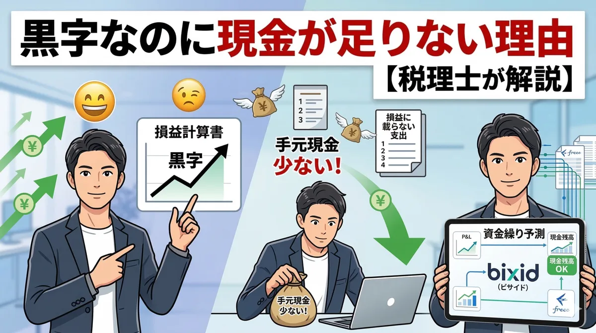 黒字なのに現金が足りない理由【税理士が解説】